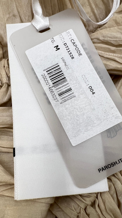 Abito lungo a balze con cartellino