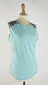 Top smanicato inserti tartan