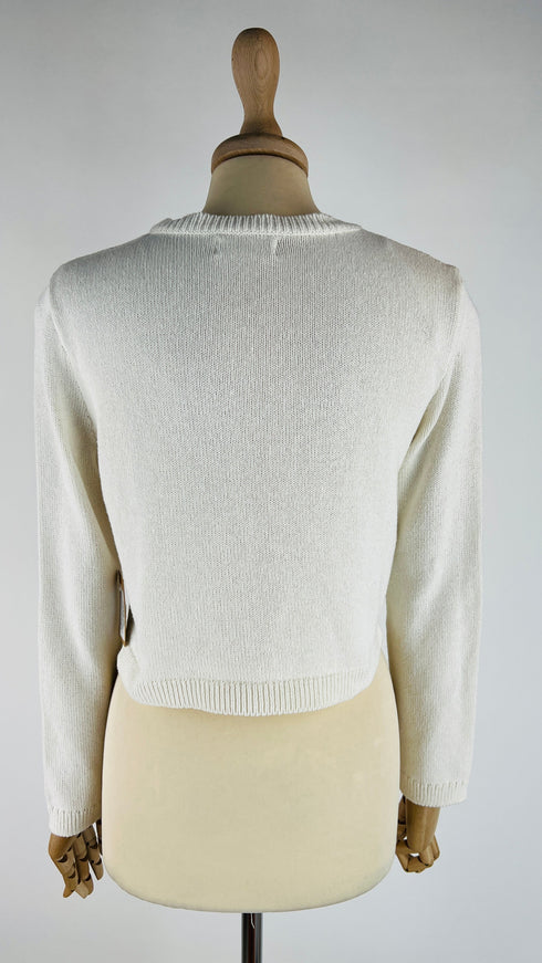 Cardigan girocollo bianco