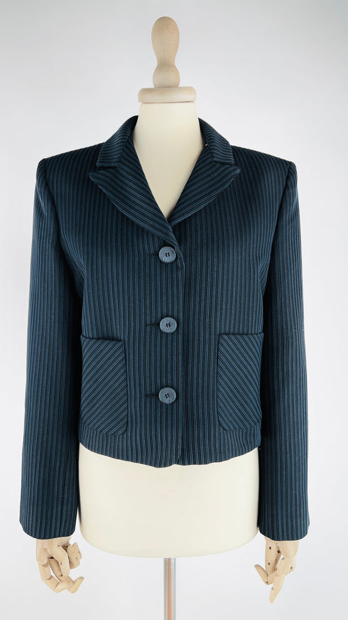 Blazer gessato blu
