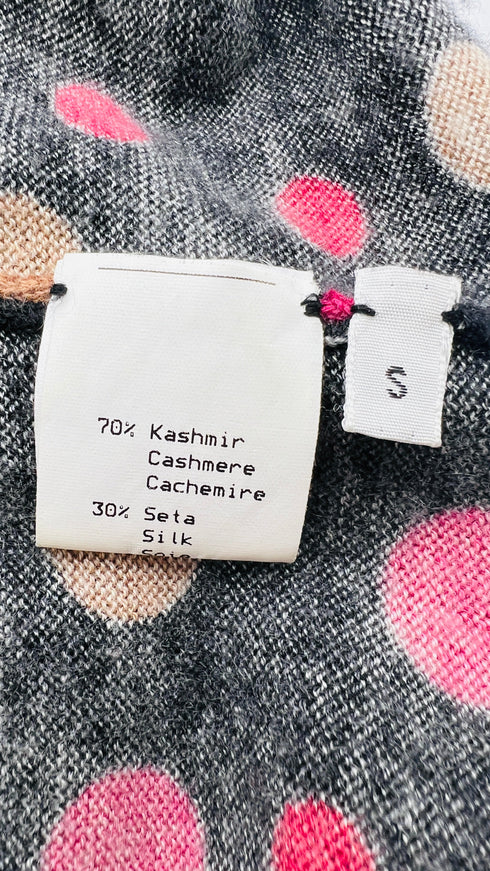 Gilet a pois cashmere-seta