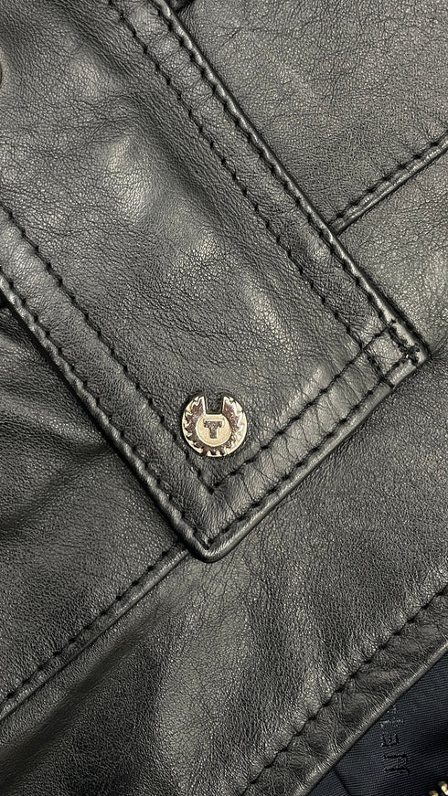 Giacca motococlista in pelle