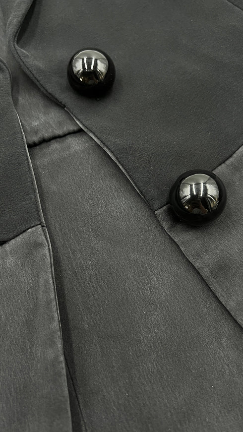 Blazer nero doppio tessuto