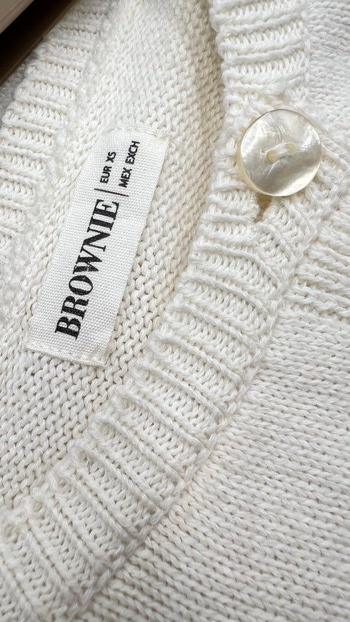 Cardigan girocollo bianco