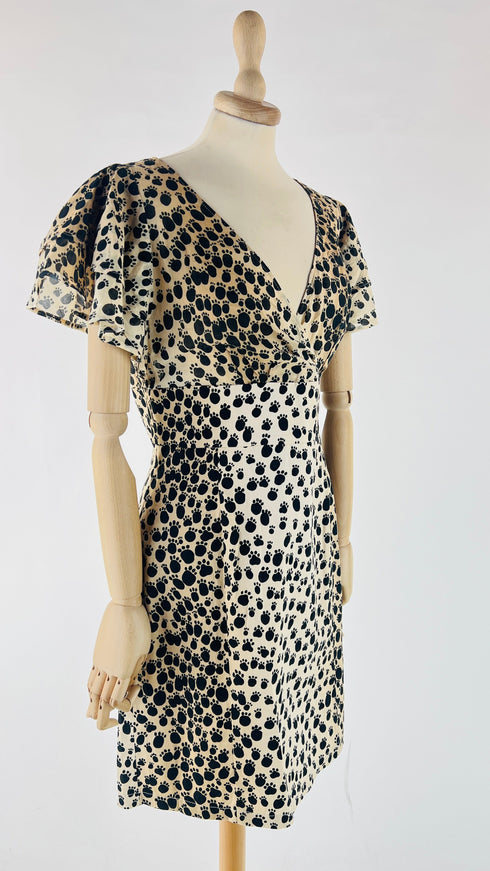 Abito mini stampa zampe