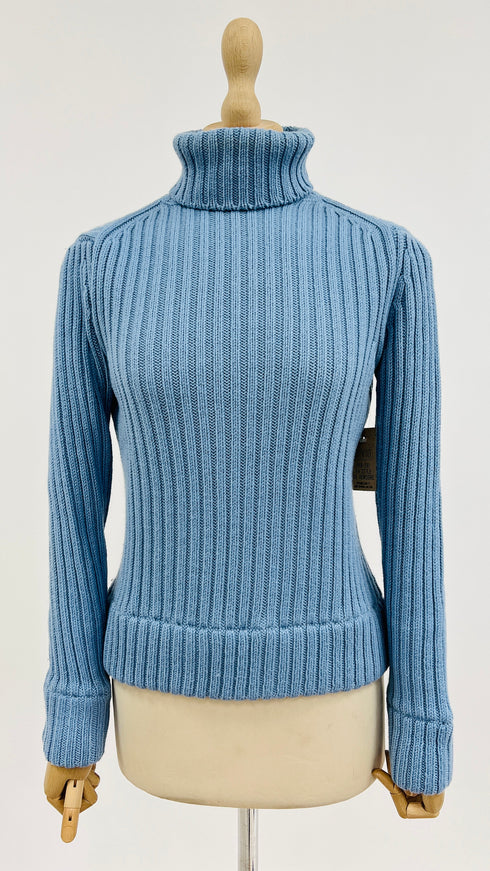 Maglione collo alto coste