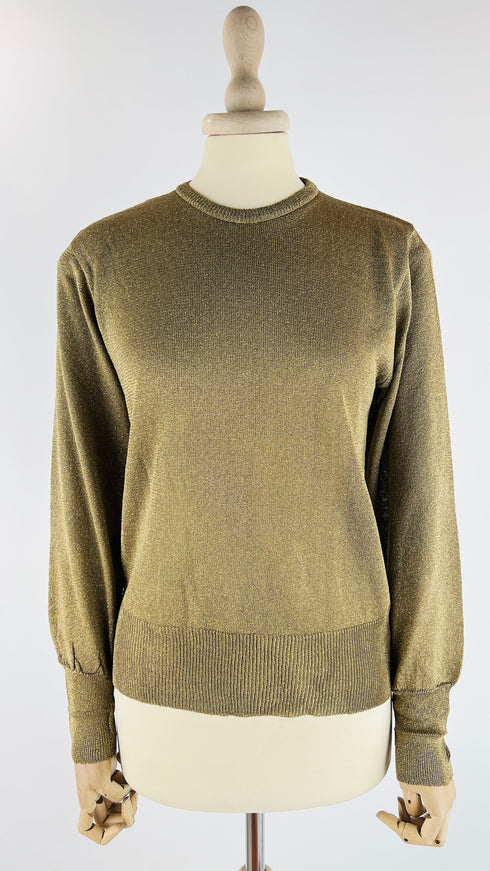 Maglia girocollo dorata