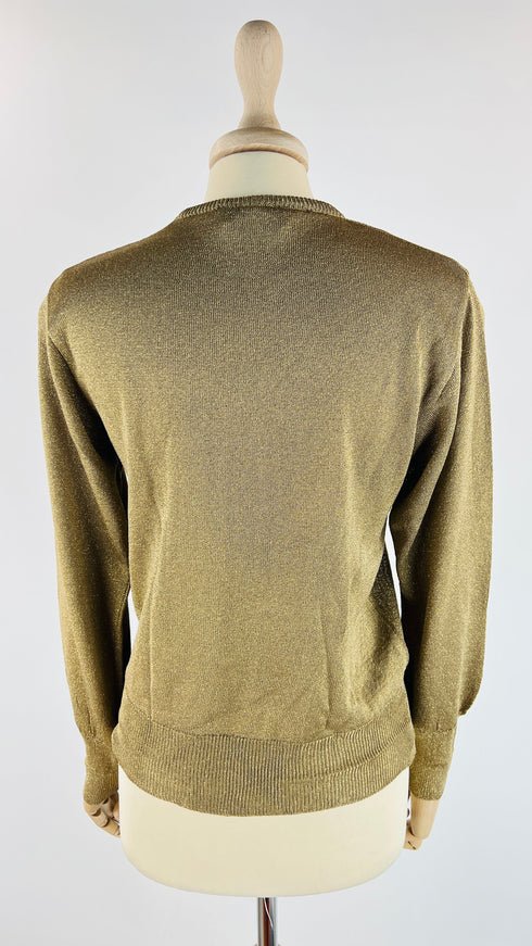 Maglia girocollo dorata