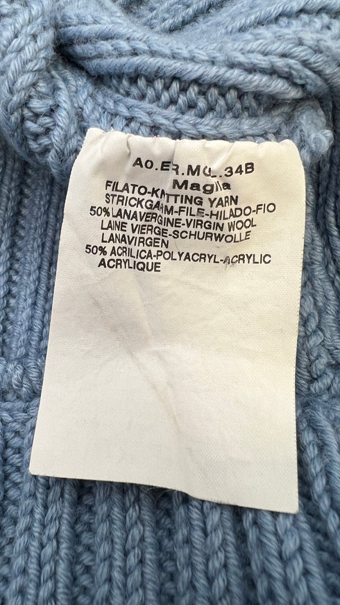 Maglione collo alto coste