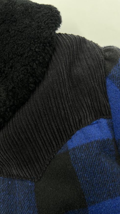 Bomber tartan inserti velluto