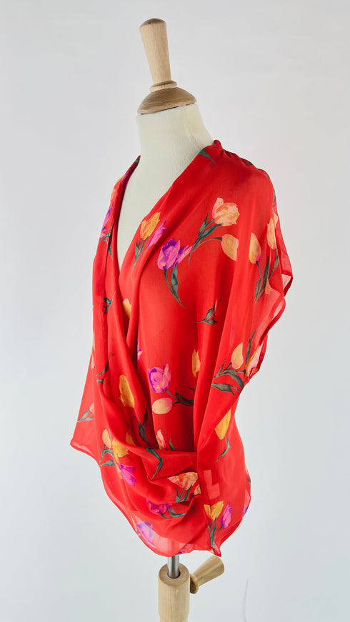 Top semitrasparente ad incrocio