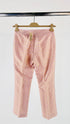 Pantalone rosa con stampa fiori