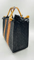 Borsa in raffia a righe
