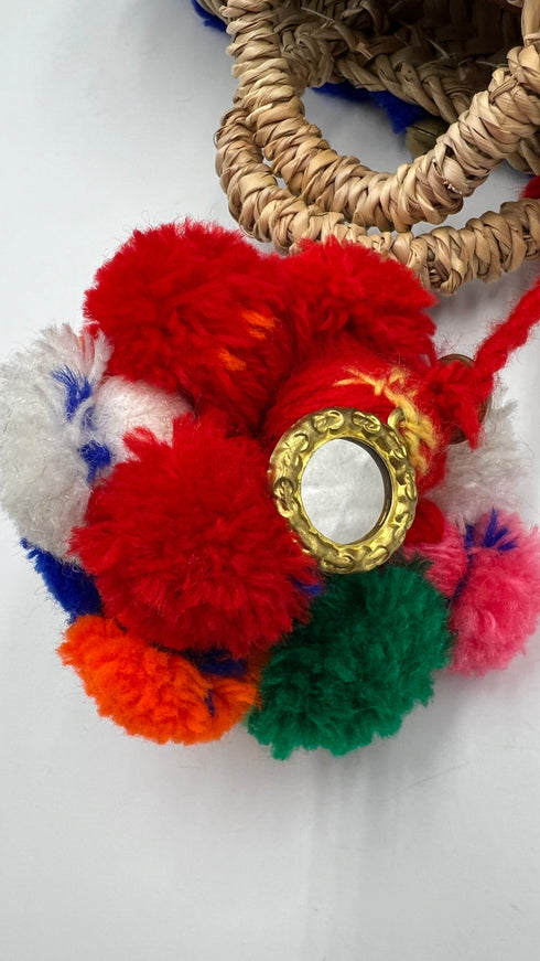 Borsa a mano con pompon