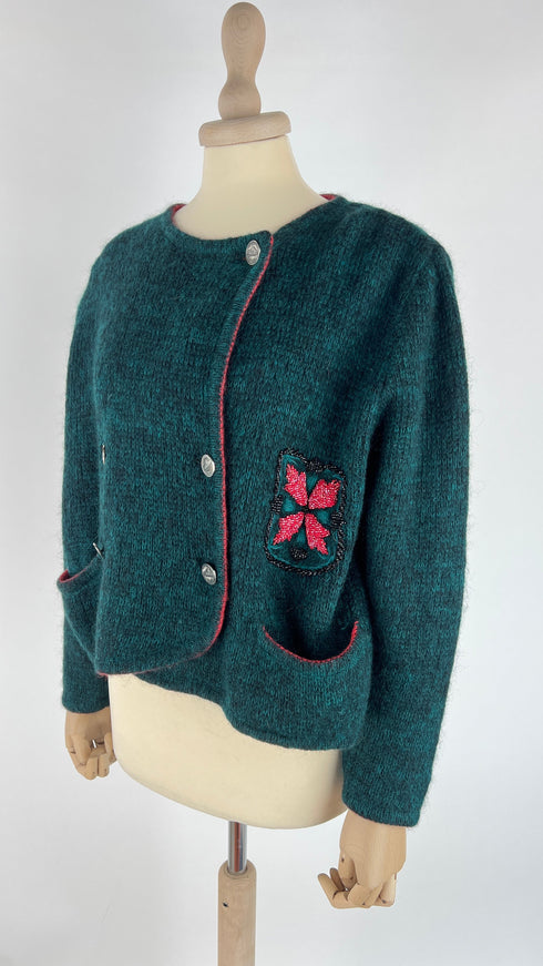 Cardigan con perline