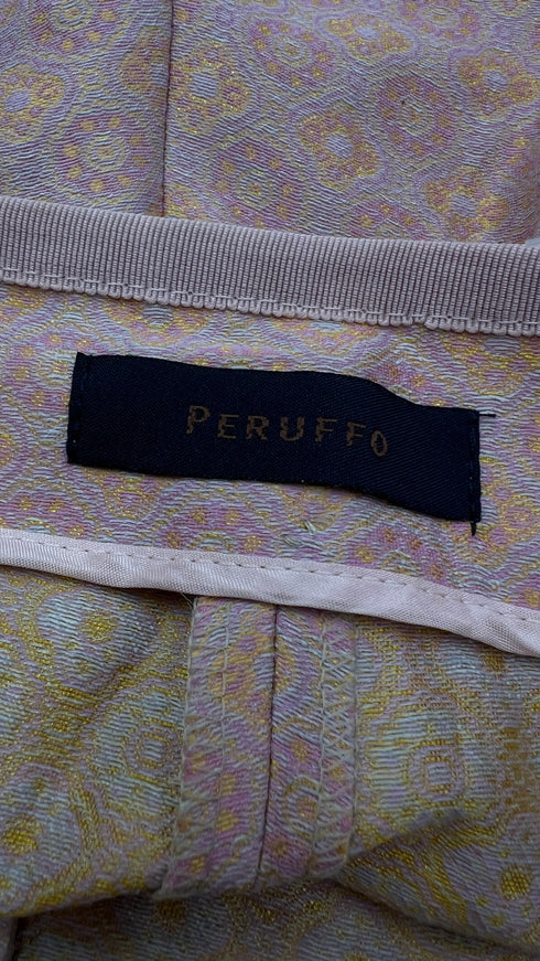 Pantalone rosa con stampa fiori