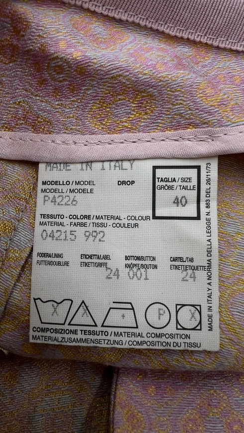 Pantalone rosa con stampa fiori