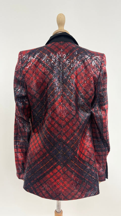 Giacca tartan paillettato