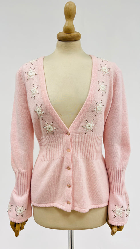 Cardigan margherite ricamate