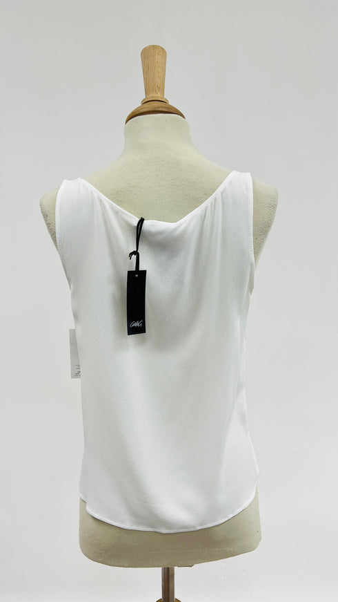 Canotta in crepe con cartellino