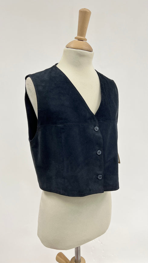 Gilet in suede blu