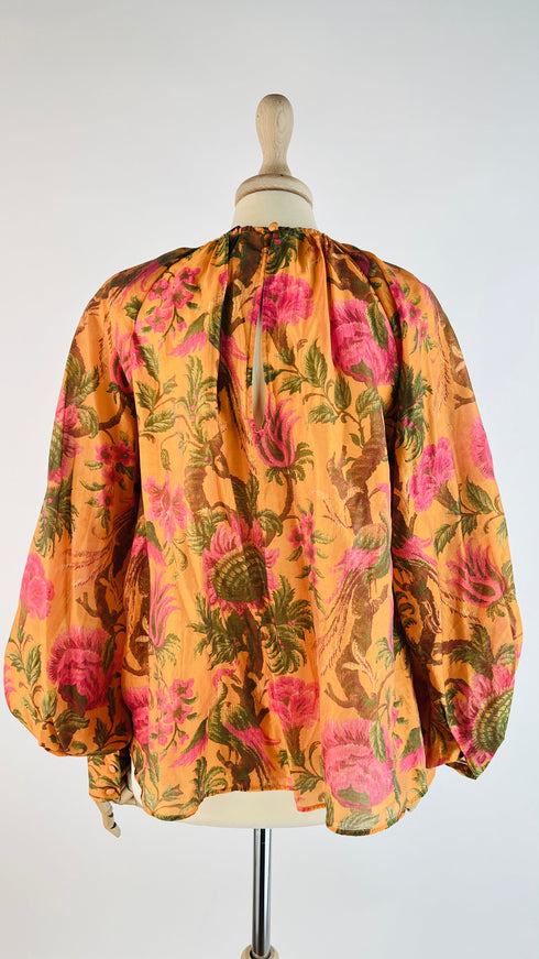 Blusa girocollo a fiori