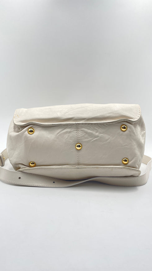 Borsa in pelle bianca