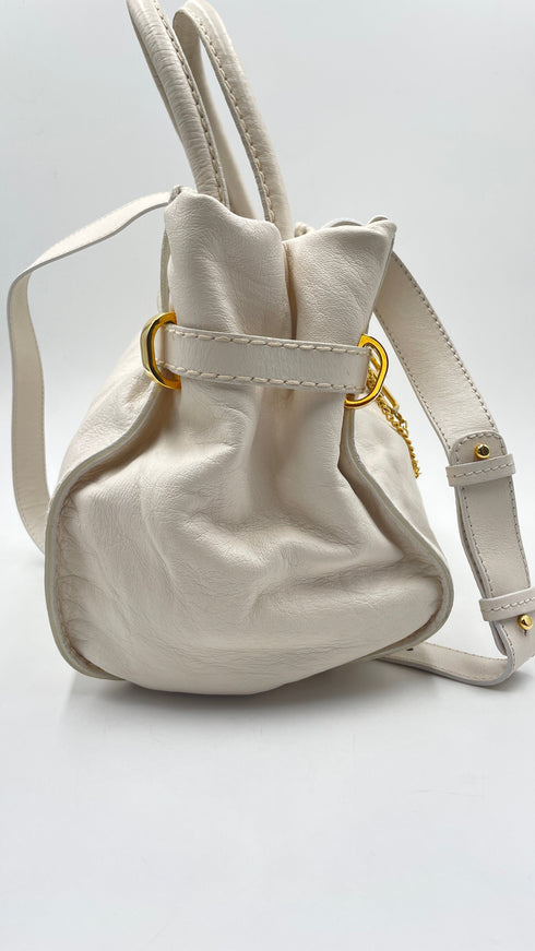 Borsa in pelle bianca