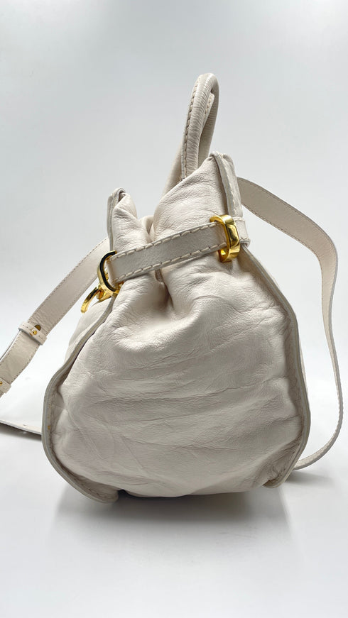 Borsa in pelle bianca