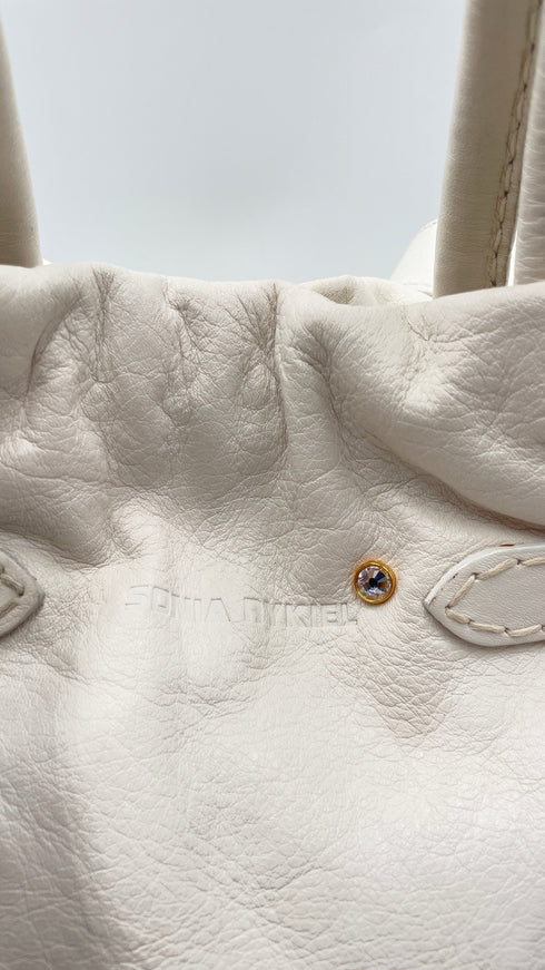 Borsa in pelle bianca