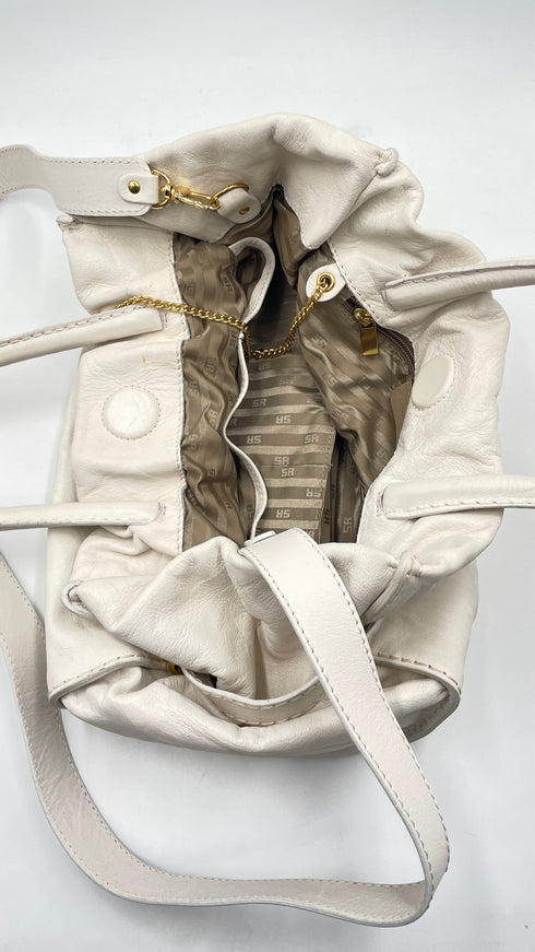 Borsa in pelle bianca