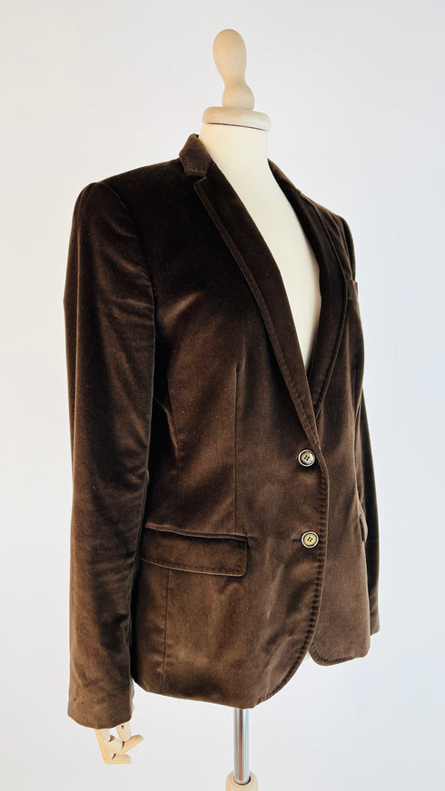Blazer in velluto marrone