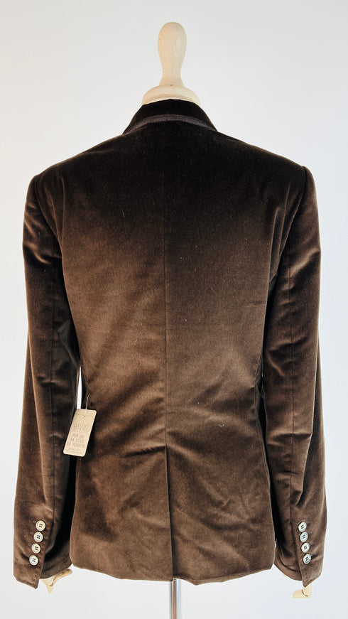 Blazer in velluto marrone