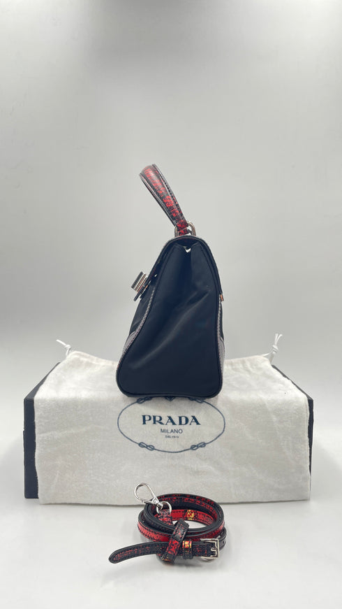 Borsa in pelle tartan