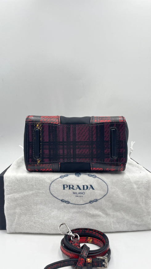 Borsa in pelle tartan