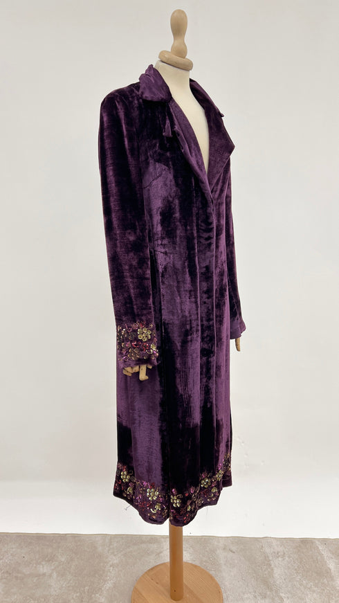 Soprabito in velluto viola