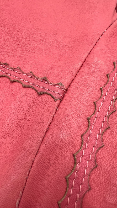 Giacca vintage pelle rosa