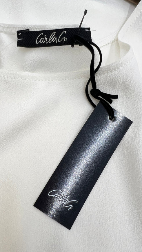 Canotta in crepe con cartellino