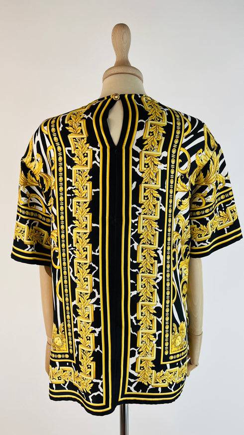 T-shirt in seta barocca