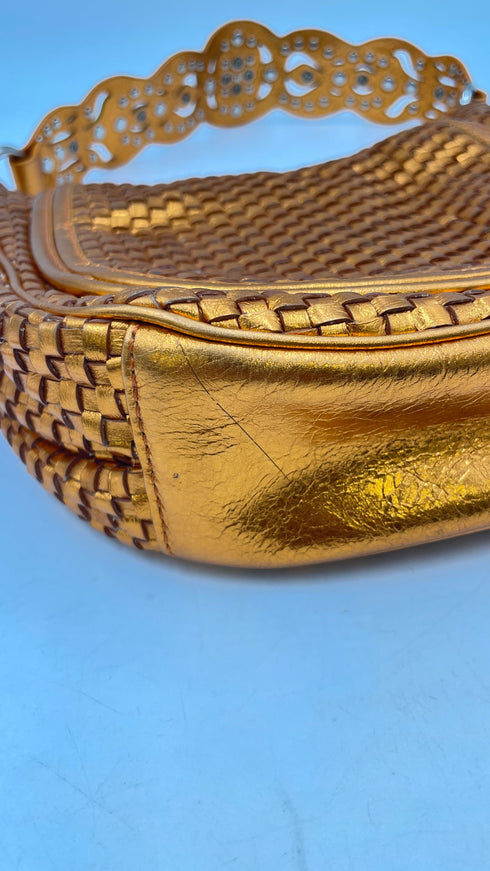 Borsa metallizzata arancione