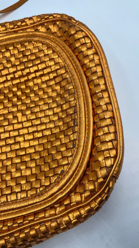 Borsa metallizzata arancione