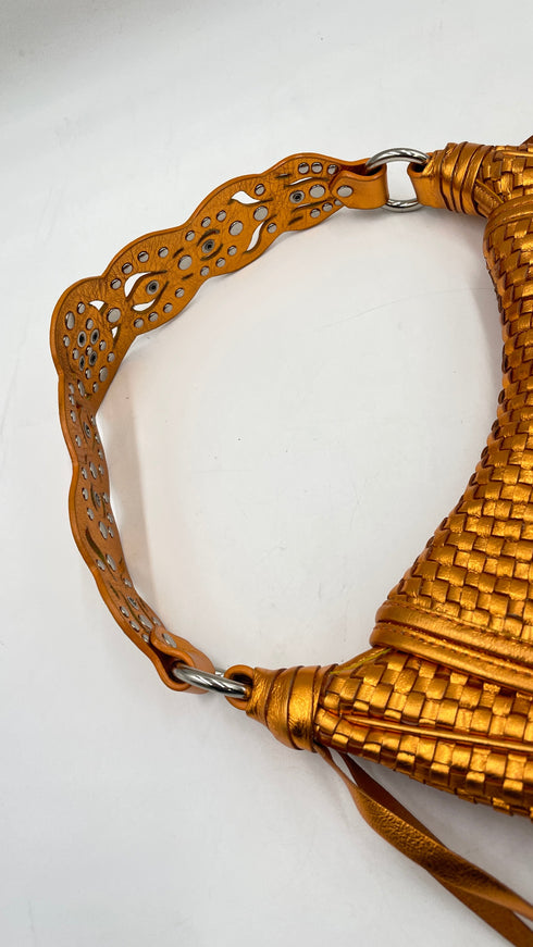 Borsa metallizzata arancione