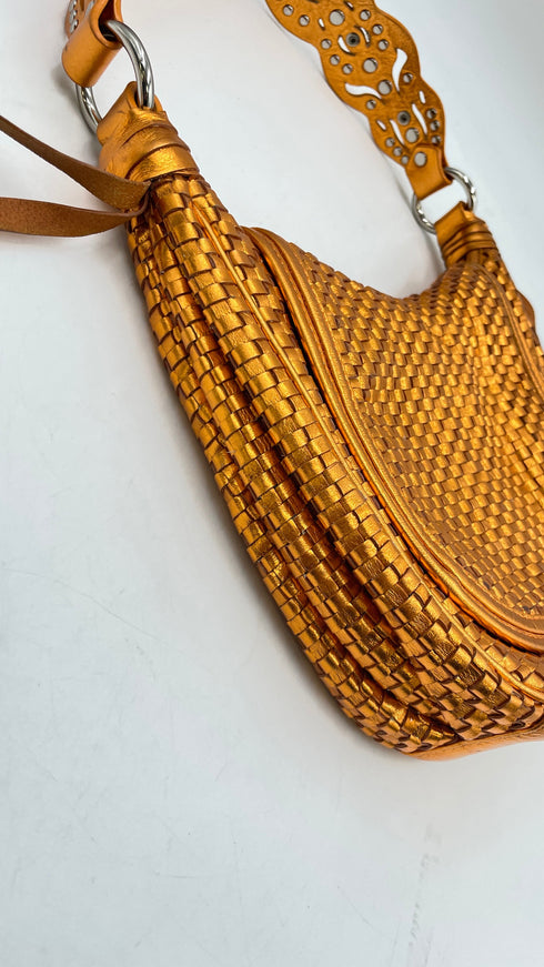 Borsa metallizzata arancione