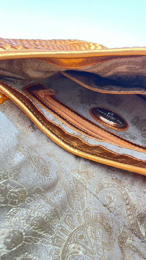 Borsa metallizzata arancione