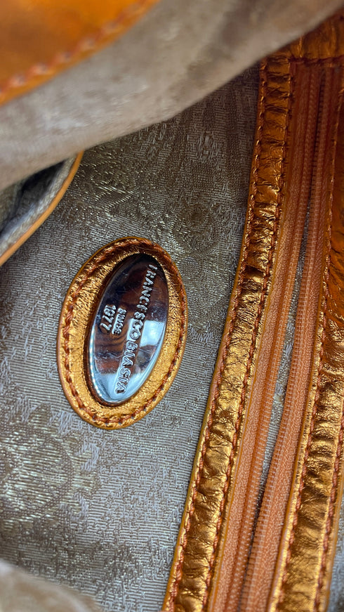 Borsa metallizzata arancione