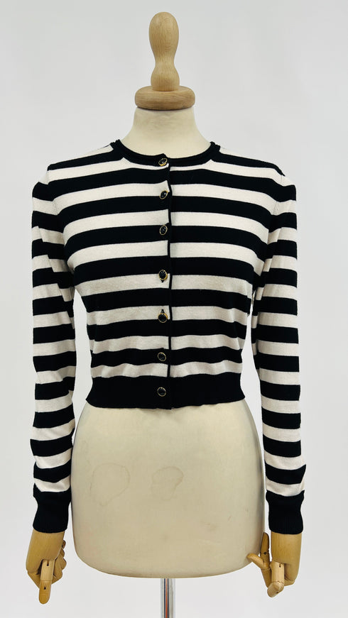 Cardigan cropped righe