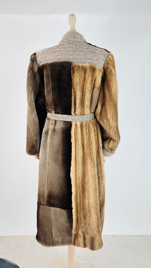 Cappotto patchwork pelliccia