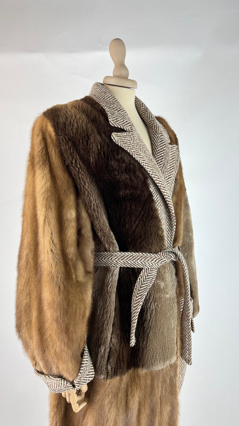 Cappotto patchwork pelliccia