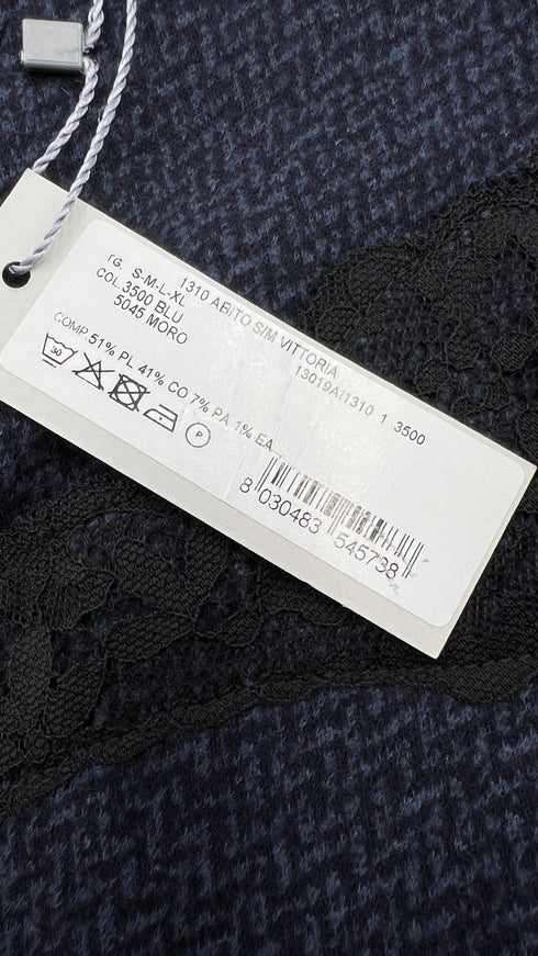 Abito corto scollo pizzo