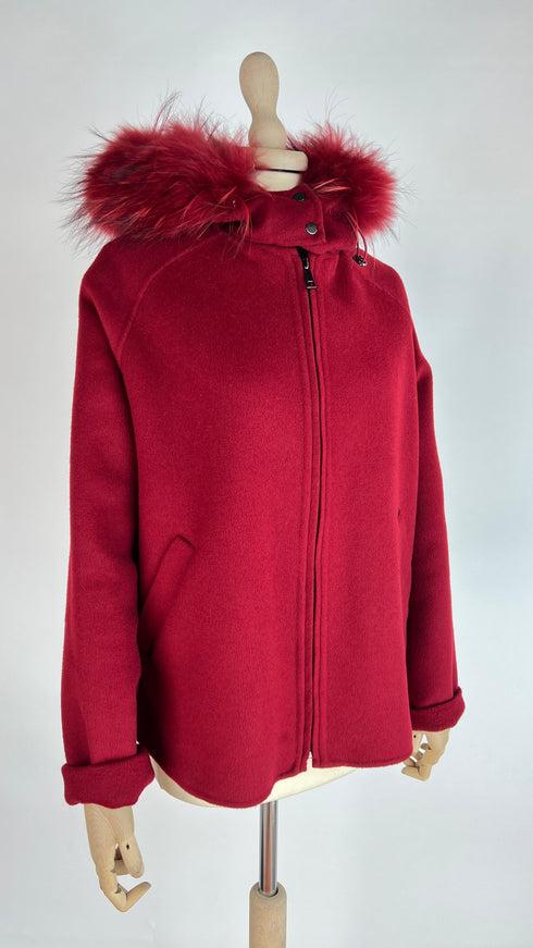 Giacca lana con cappuccio